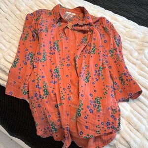 NATURAL LIFE Orange Floral Swim Coverup